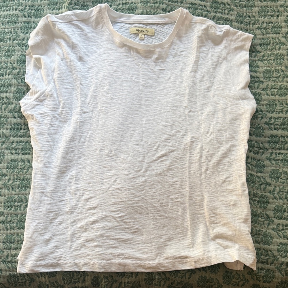 Madewell White Slub Short-Sleeve Crewneck Tee